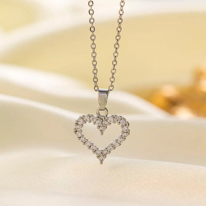 Women's stainless steel necklace with gold-plated copper pendant, elegant and durable fashion jewelry