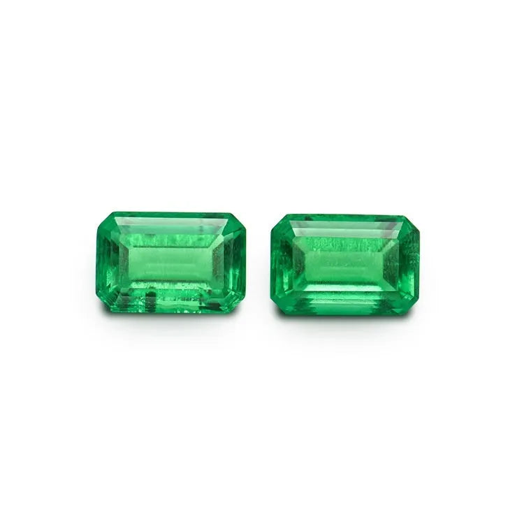 Cultivated emerald gemstones in round and grandmother cuts with Columbia green treasure colour