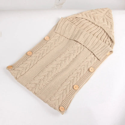 Newborn knit sleeping bag in various colors for autumn and winter, 70x35cm