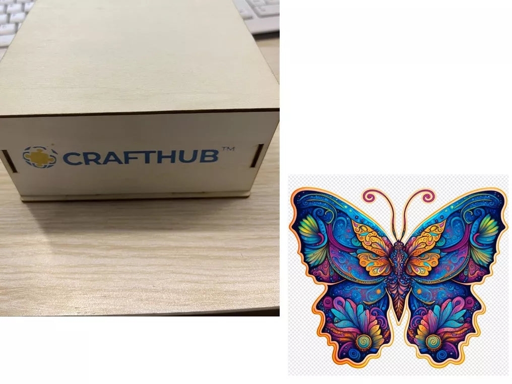 Animal Puzzle Craft Hub A3 Size Wooden Box for puzzle storage and organization