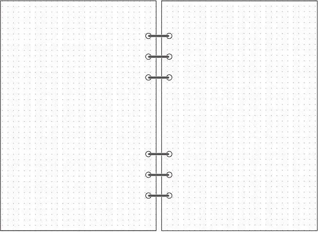 6-hole loose-leaf notebook refill, A5 Daolin paper, 40 sheets, blank dot matrix lined square pages