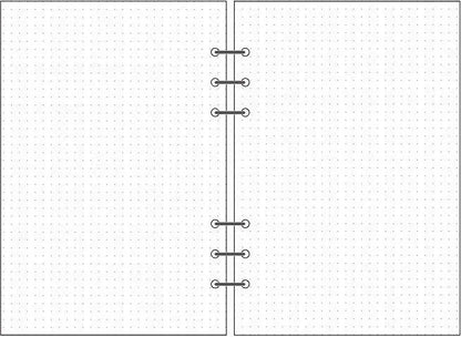 6-hole loose-leaf notebook refill, A5 Daolin paper, 40 sheets, blank dot matrix lined square pages