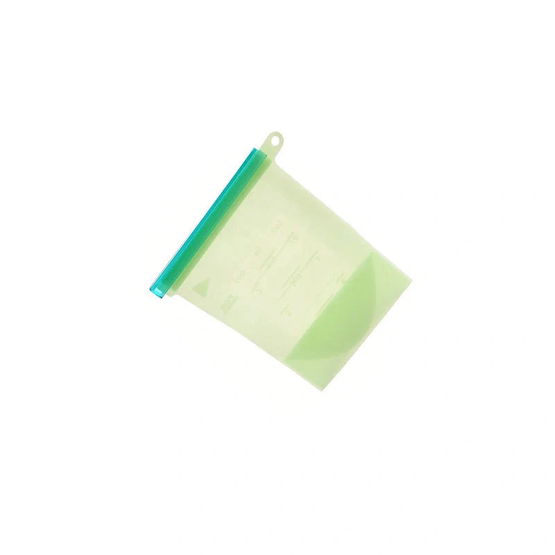 Silicone vacuum sealed kitchen storage bags in various colors with drawstring design