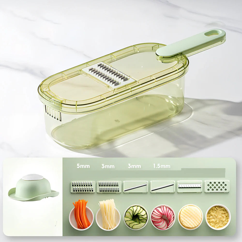 Shredded vegetable slicer with 304 stainless steel blades on 34.6cm PET cutting board
