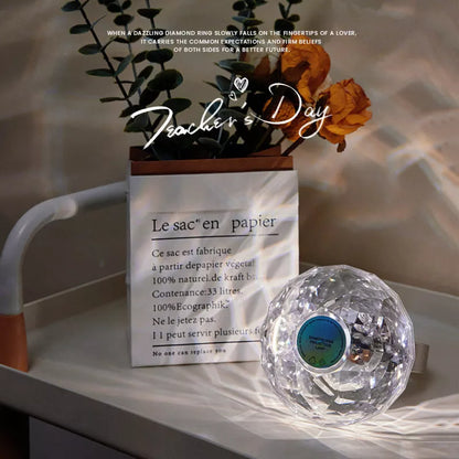 Diamond Ring Projector Lamp with dimmable ambient light for bedroom decoration