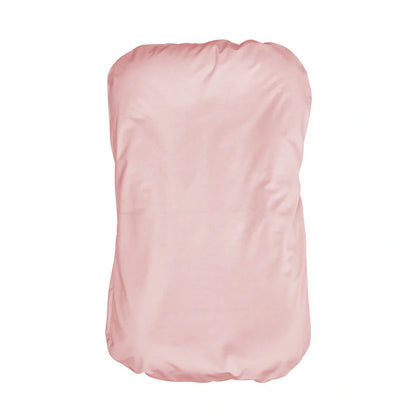 Portable crib with interchangeable fabric cover showing 75x45cm dimensions and multiple colour options