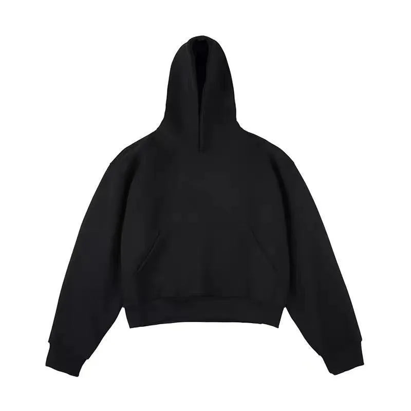 Chinese cotton composite silver fox velvet hooded sweater in street fashion style with a removable hood.