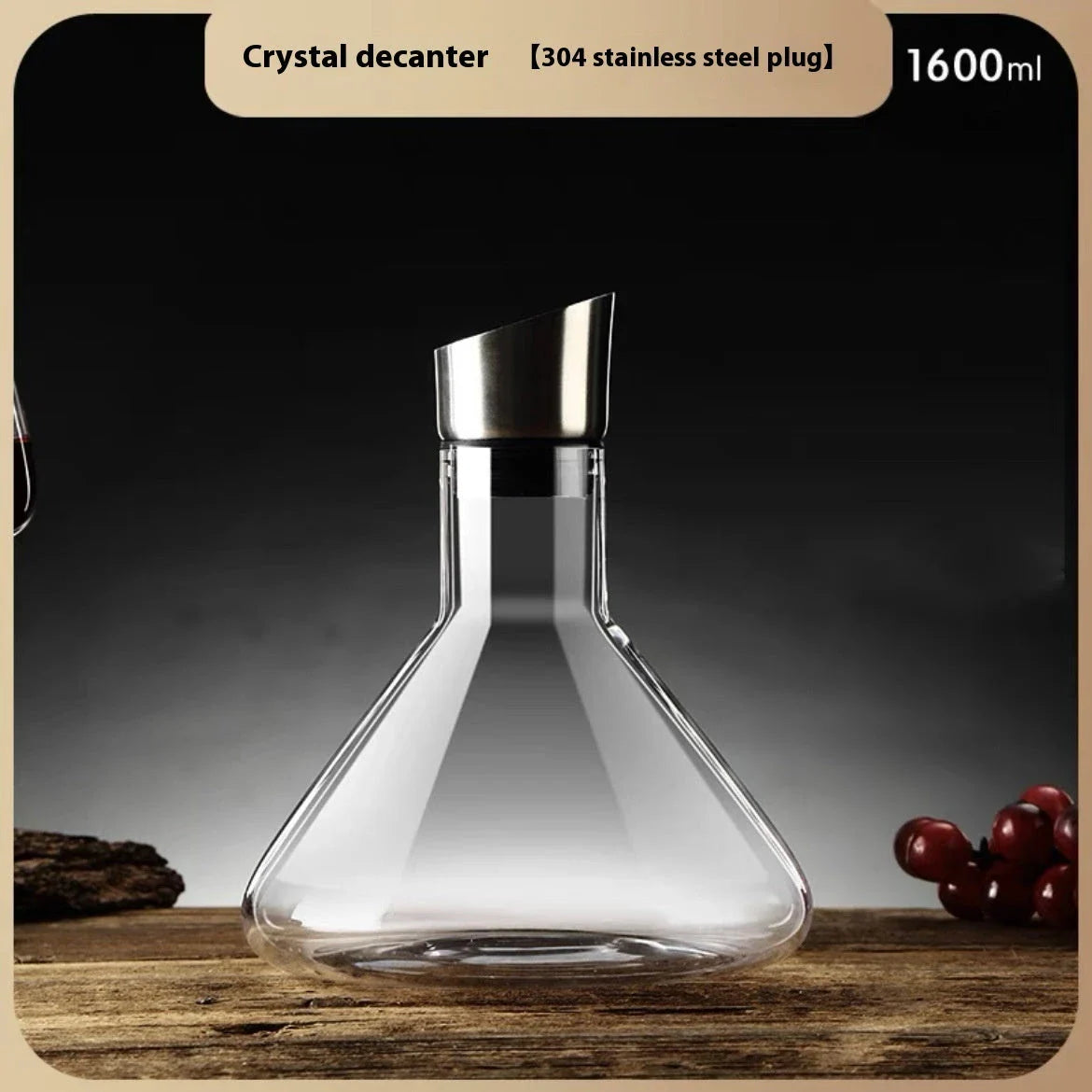 Elegant Iceberg Waterfall Wine Decanter made of lead-free crystal glass for enhancing wine flavors and aromas