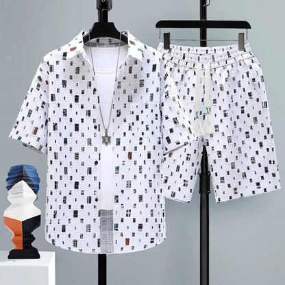 Men's polyester short sleeve top and shorts set in various colours, sizes S to 6XL