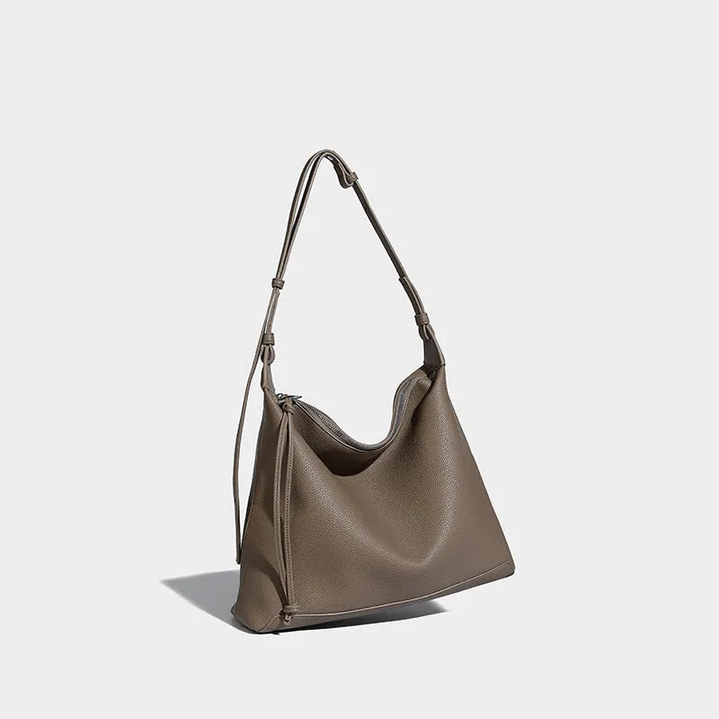 Soft PU messenger bag in caramel colour with crossbody strap