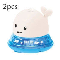 Electric induction whale spray toy for baby bath time with lights and music