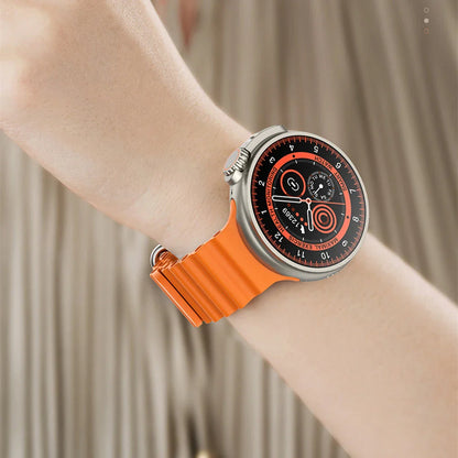 K9 Smart Watch with 1.39-inch round display, wireless charging, NFC, and comprehensive health and fitness tracking features