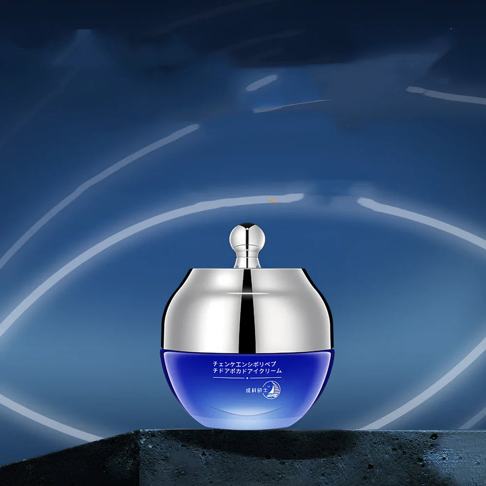 Anti-wrinkle firming eye cream in 15ml tube with peptide formula for dark circles