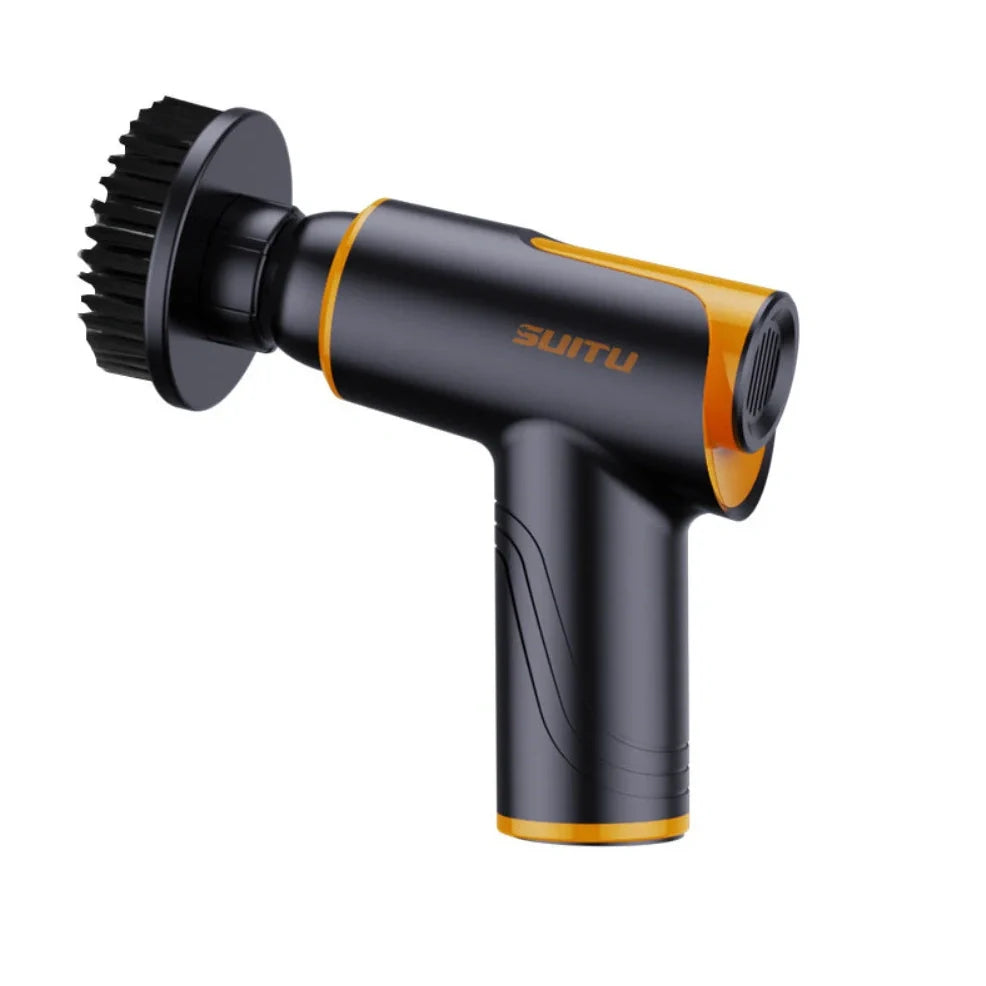 Black car polishing machine with 12cm throwing disc and USB-C charging cable for vehicle maintenance