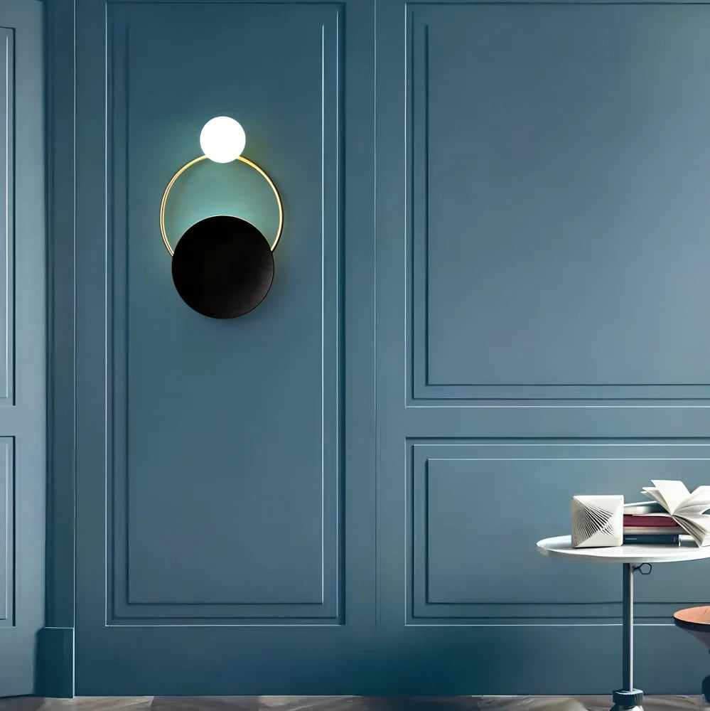 Post-modern ring wall lamp with Chinese antler design and 25mm iron construction