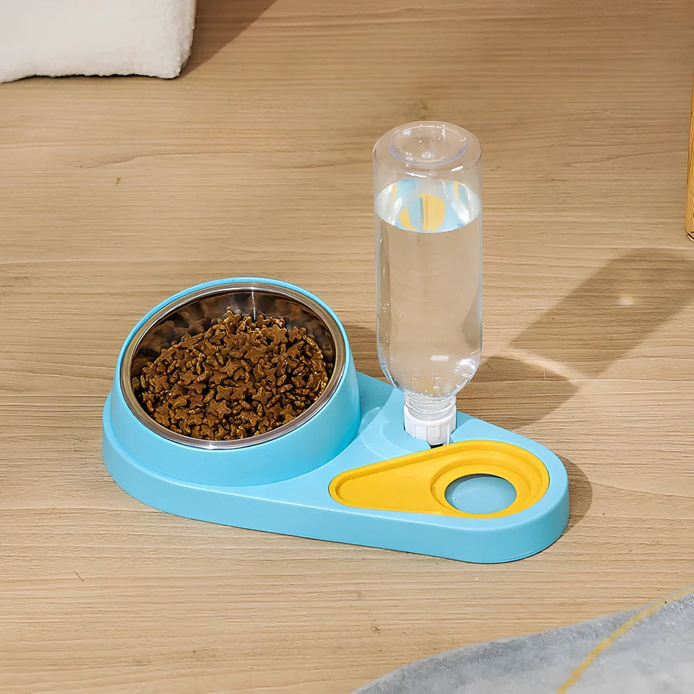 Automatic cat water fountain bowl in blue, gray, green, or white with 1.5L capacity and filtration system