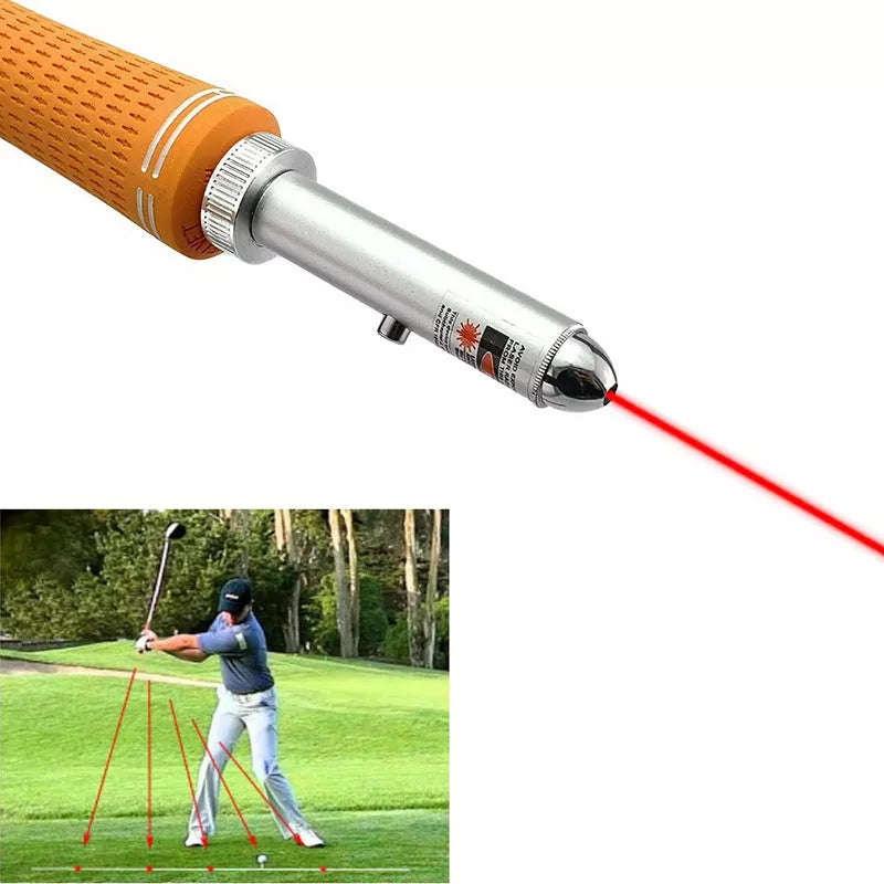 Golf Flat Laser Swing Assistant Trainer with metal body and laser feedback for swing correction
