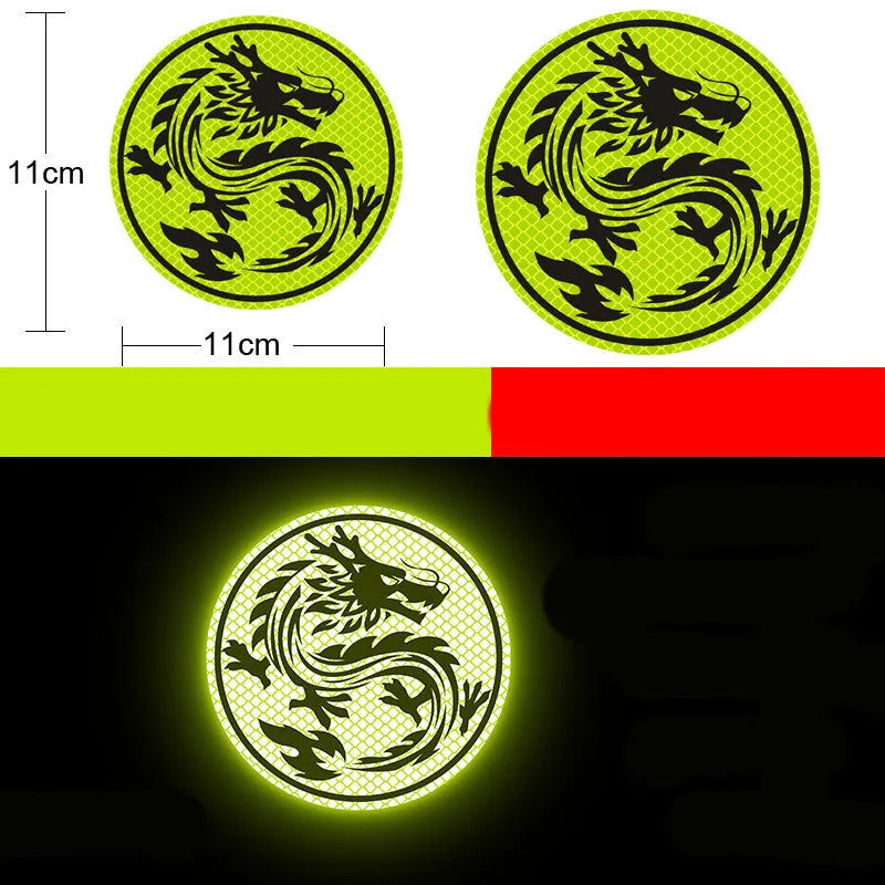 Reflective warning signs for automobiles and motorcycles with diamond film, 9cm by 5cm, in styles like Bucktooth melon seeds