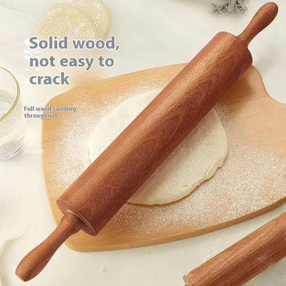 Wooden rolling pin in bronze colour, available in small or large size for baking and pastry rolling.