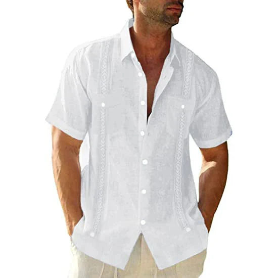 Premium Guayabera casual shirt for men in various colors and sizes, featuring soft, breathable fabric and unique Cuban-inspired design