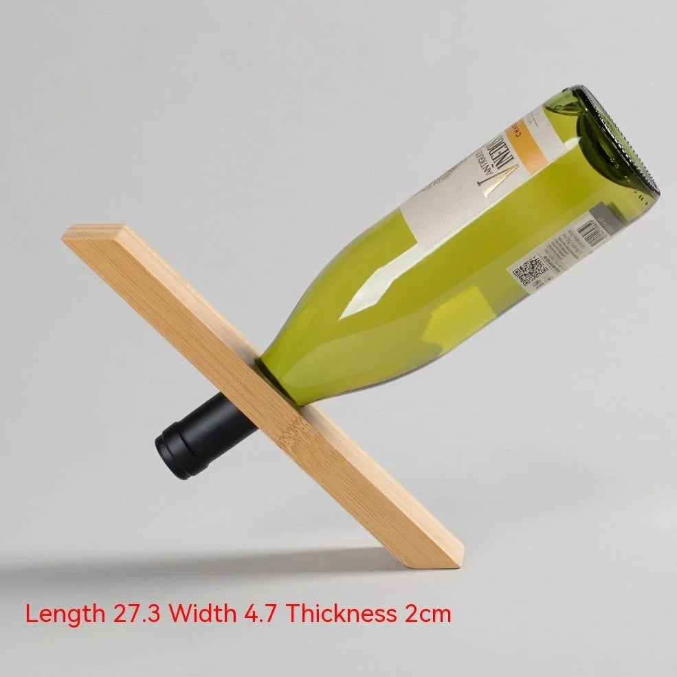 Natural bamboo wine bottle rack with modern simple design showing tool-free assembly