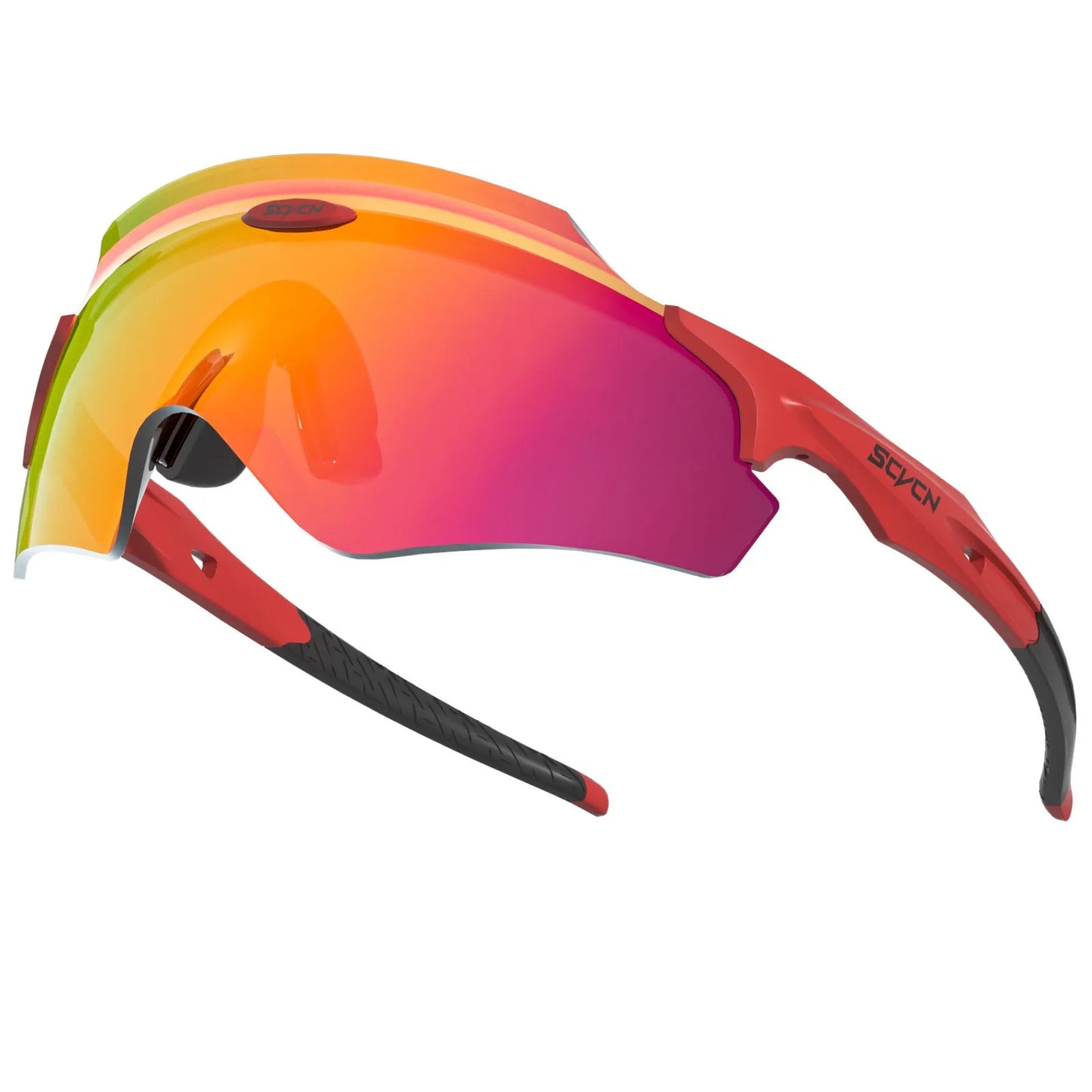 Frameless windproof sports glasses with colourful lens and TR material construction
