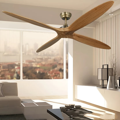 60 inch solid wood ceiling fan with acrylic lampshade and DC6 remote control for living room or bedroom