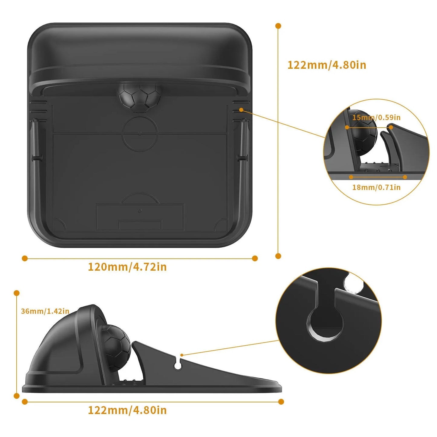 Silicone automobile and desktop phone holder in Peak-X5 colour showing non-slip construction