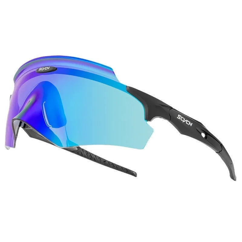 Frameless windproof sports glasses with colourful lens and TR material construction