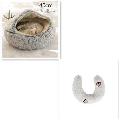Cozy pet bed with plush and warm fabric for cats and dogs