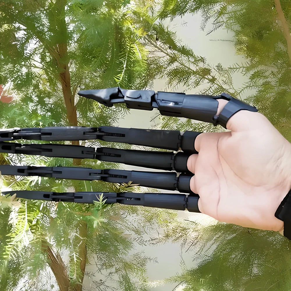 Black and white latex Halloween finger paws with left and right anatomical designs
