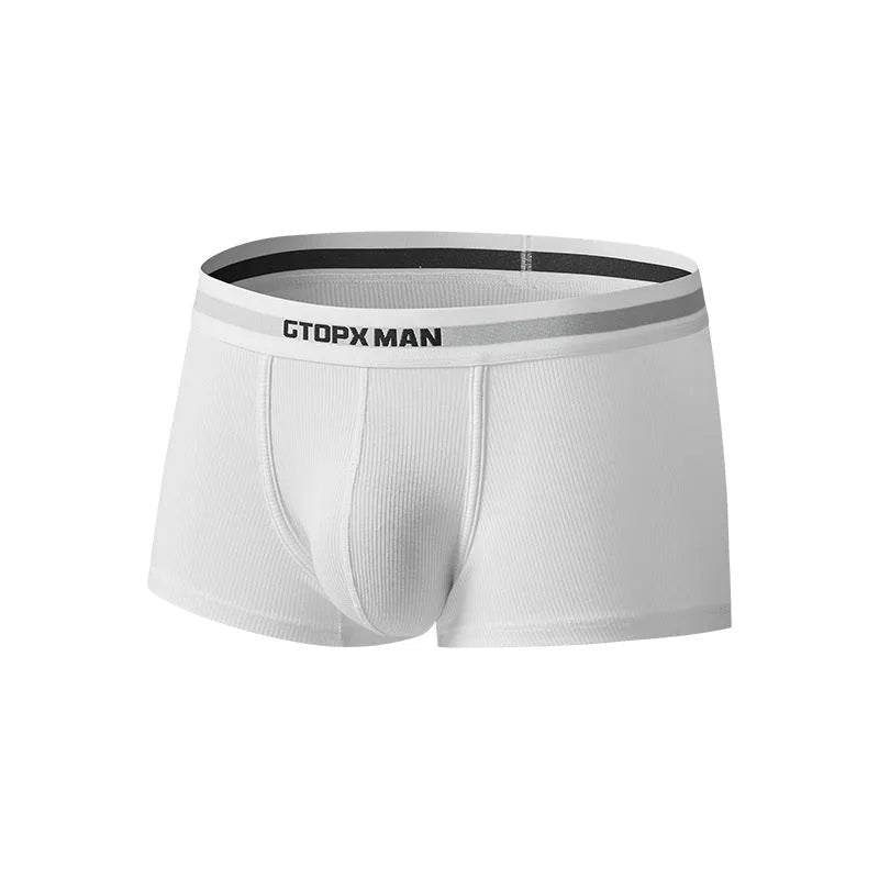 Men's U-convex rib weave sports brief in grey, white, or black, low waist, sizes M to XXL