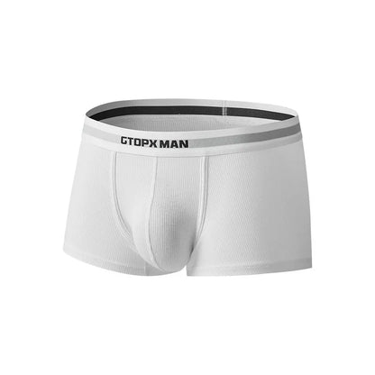 Men's U-convex rib weave sports brief in grey, white, or black, low waist, sizes M to XXL