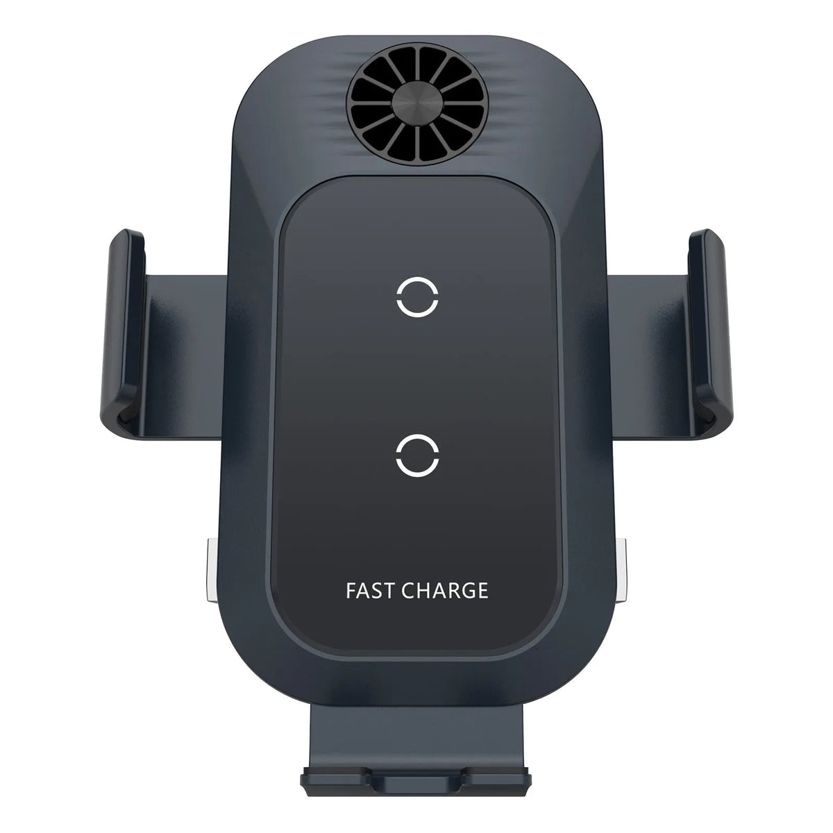 C35 colour car wireless phone charger holder mounted on a car air vent, showing automatic clamping arms.