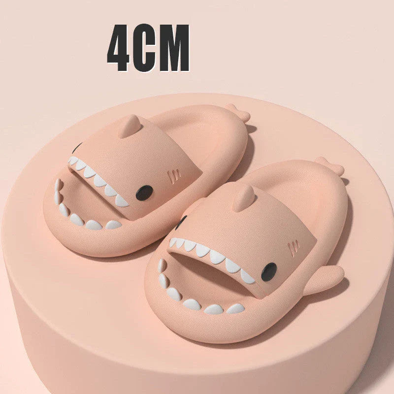 Cozy cartoon shark-themed slippers with anti-slip sole for indoor and outdoor wear