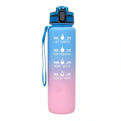 1000ml gradient sports water bottle with 29.5cm height and food-grade plastic construction