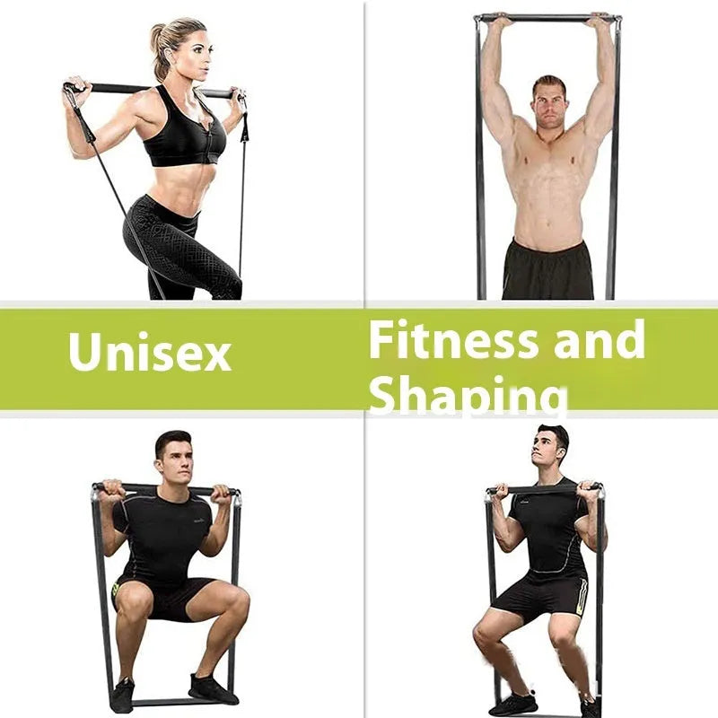 Pull rope resistance training stick with two-segment push-and-pull rod