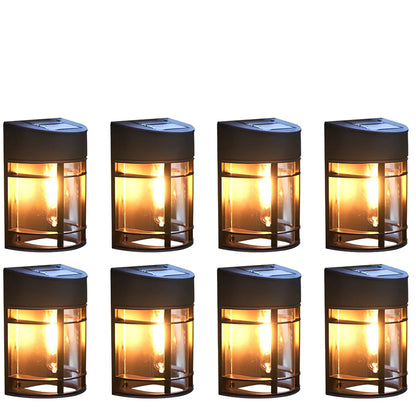 Solar outdoor wall light with warm glow, monocrystalline panel, and IP65 waterproof rating for garden use