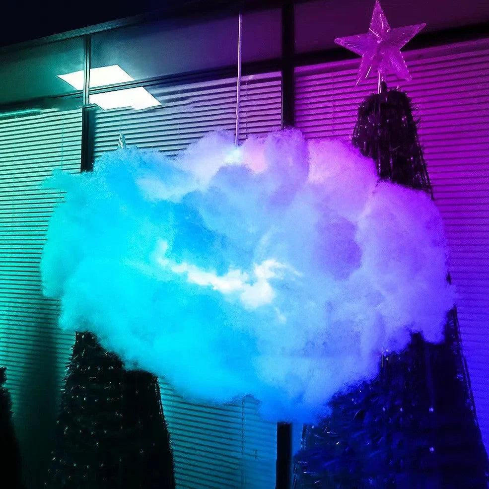 RGB Phantom Thundercloud LED Cloud Light showing cloud shape with multicolour LED illumination and remote control