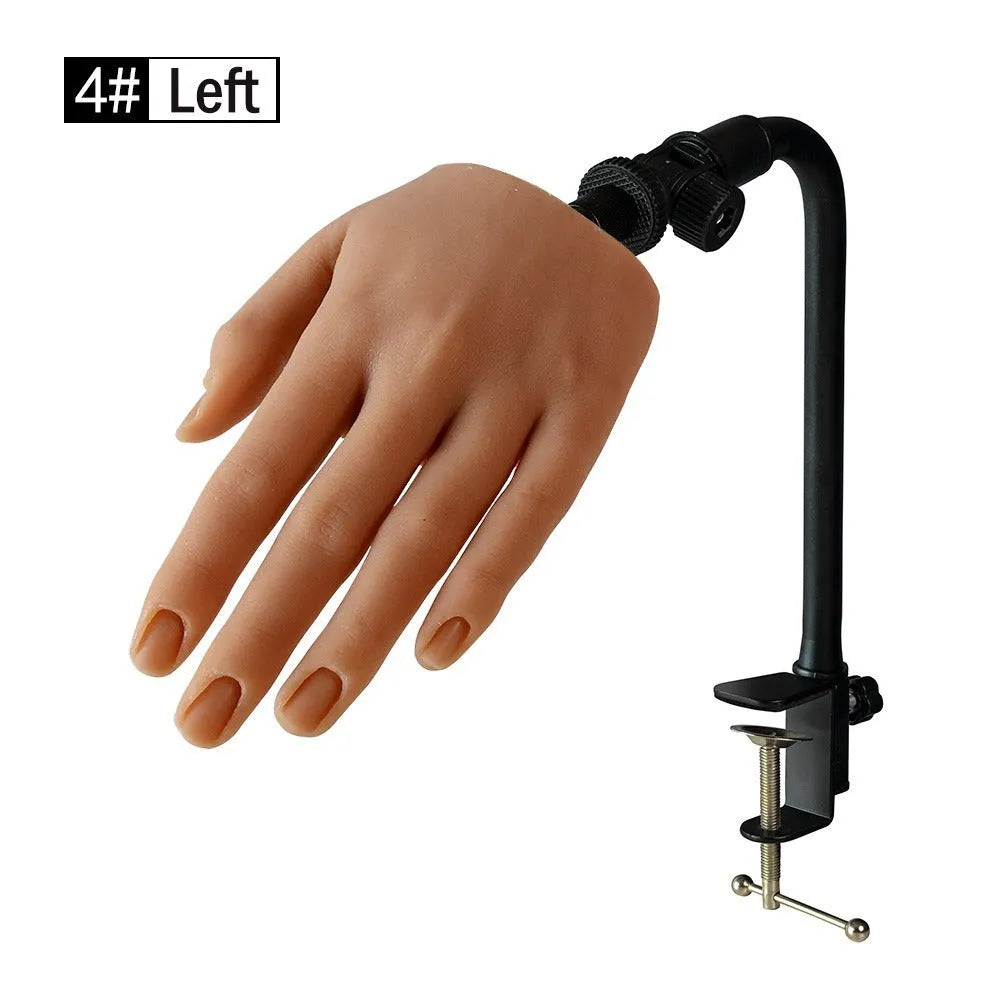Silicone nail art practice fake hand model for manicure training in various colours