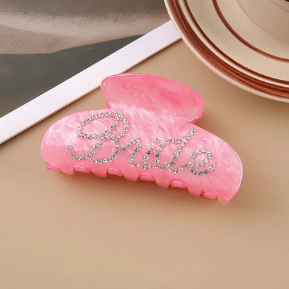 Sweet style acrylic diamond shower curtain clip barrette in pink or white.