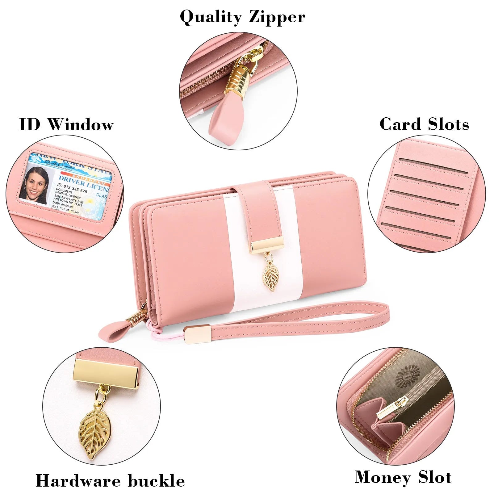 Anti-theft PU leather handbag with lock closure showing 19.5cm compact design