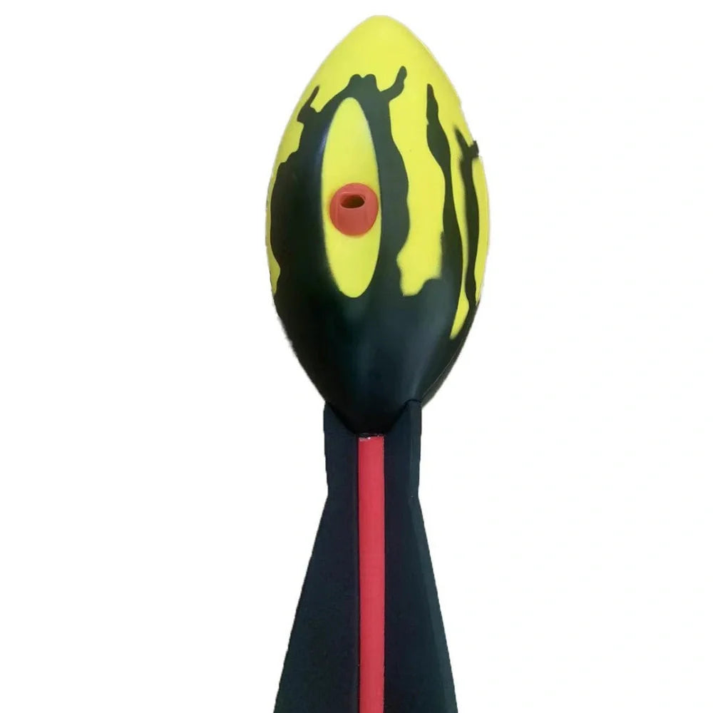 Red and yellow torpedo-shaped rocket javelin ball toy for children's outdoor throwing games