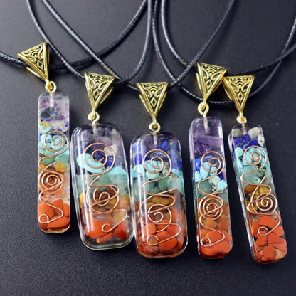 Captivating Healing Crystal Pendant with Natural Stones for Yoga, Meditation, and Spiritual Wellness