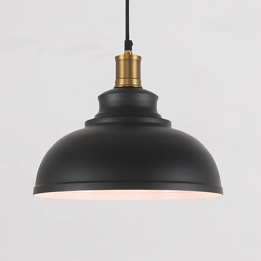 Barn industrial pendant light with 29cm iron shade and adjustable cord for kitchen island illumination