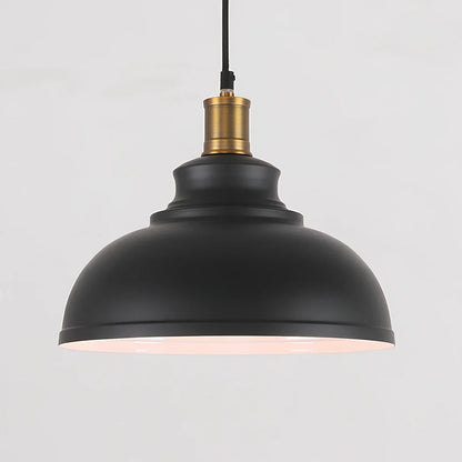 Barn industrial pendant light with 29cm iron shade and adjustable cord for kitchen island illumination