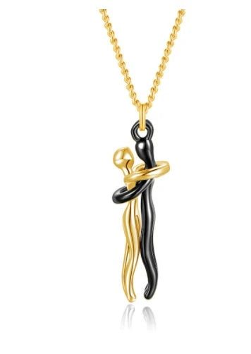 Stylish unisex love necklace with brass pendant in various color options, including rose gold, white black, black gold, and more.