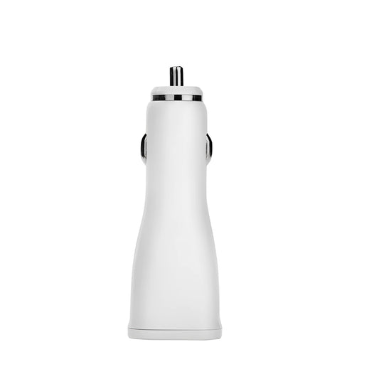 QC30 single port USB car fast charger showing compact white design with QC2.0 certification