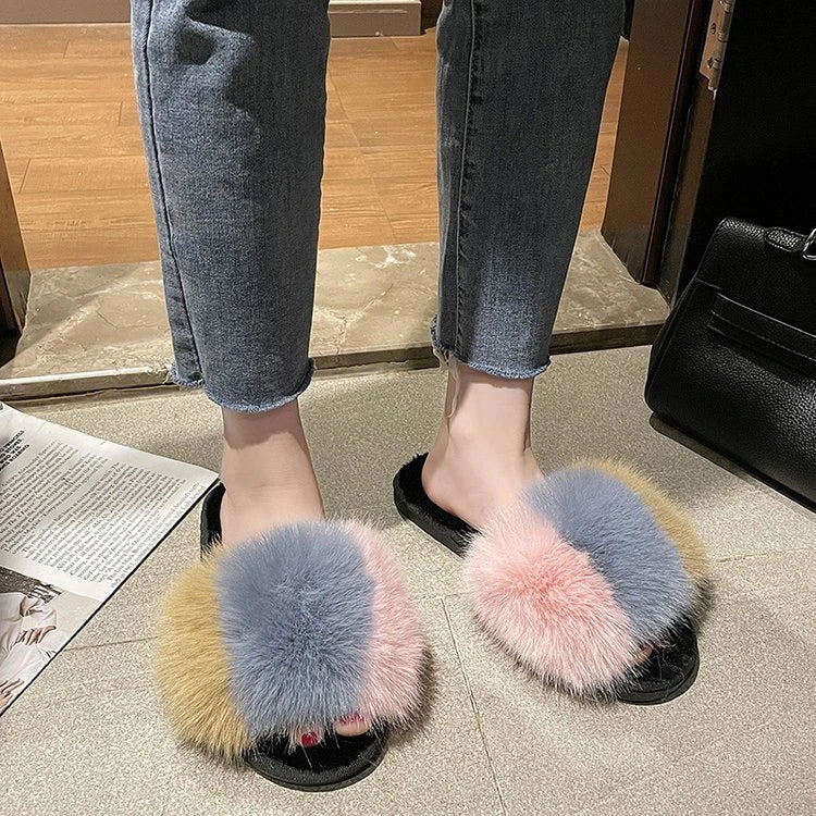 Cozy and stylish women's plush house slippers in a variety of vibrant colors with trendy tassel accents