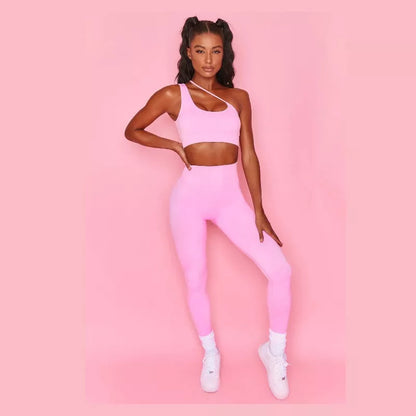 Women's high elastic sleeveless yoga fitness suit in yellow, purple, and blue